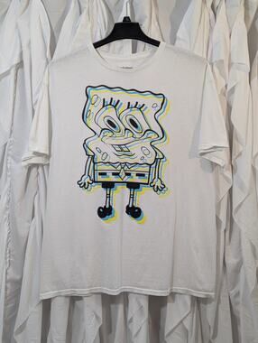 Nickelodeon SpongeBob SquarePants Melt Down Graphic T Shirt Mens XL White